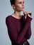 32319 Modal Karışımlı Uzun Kollu Top-Bordo 1