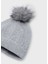 Kız Çocuk Ponponlu Örme Şapka Gri 10075 2