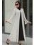 Fırfır Detaylı Bej Tesettür Abaya 1535BEJ 5