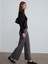 71934 Dikiş Detaylı Geniş Paça Pantolon-Füme M. 1