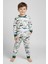 Erkek Çocuk Dinazor Desenli%100 Pamuklu Pijama Takımı 1/8 Yaş 1