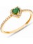 14 Ayar Altın Kalp Kesim Yeşil Zümrüt Yüzük 2