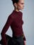 32333 Kaşmir Karışımlı Büzgülü Bluz-Bordo 1