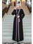 Kemerli Koyu Gül Kurusu Tesettür Abaya 55440KGK 4