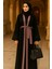 Kemerli Gül Kurusu Tesettür Abaya 55440GK 4