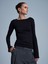 32322 Kayık Yaka Uzun Kollu Top-Siyah 3