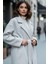 Oversize Kuşaklı Kadın Kaban – Açık Gri Modern Fit 2
