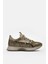Sidney Bej Hakiki Deri Yılan Desenli Kadın Sneaker 1