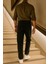 Erkek Beli Lastikli Jogger Bol Paça Siyah Baggy Pantolon 6