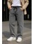 Erkek Günlük Premium Gri Baggy Pantolon 2