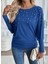 Kadın Uzun Kollu Yuvarlak Yaka Incili Viskon Bluz 1