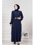 Fırfır Detaylı Rüya Elbise-Lacivert 2