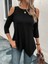 Kadın Omuzlardan Açık Sıfır Yaka Asimetrik Kesim Detay Viskon Bluz 2