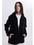 Kadın Siyah Anti-Pilling Tüylenme Yapmayan Standart Fit Tam Fermuarlı Soğuk Geçirmez Polar Hırka 1