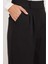 Kadın Regular Fit Klasik Kesim Cırt Kapamalı Palazzo Siyah Pantolon 3