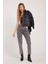 Kadın Slim Fit Dar Kesim Pamuklu Dar Paça Antrasit Jean Pantolon 5