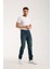 Erkek Pantolon Regular Fit Yeşil Tint Fermuarlı Rahat Giyim Jeans 6