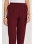 Kadın Relax Fit Rahat Kesim Yüksel Bel Düz Paça Beli Lastikli Bordo Pantolon 3