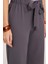 Kadın Relax Fit Rahat Kesim Lastikli Kuşak Bağlamalı Geniş Paça Antrasit Pantolon 3