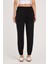 Kadın Relax Fit Rahat Kesim Modal Kumaş Beli Bağlamalı Lastikli Jogger Siyah Pantolon 7