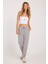 Kadın Relax Fit Rahat Kesim Modal Kumaş Beli Bağlamalı Lastikli Jogger Gri Pantolon 2