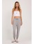 Kadın Relax Fit Rahat Kesim Modal Kumaş Beli Bağlamalı Lastikli Jogger Gri Pantolon 4