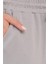 Kadın Relax Fit Rahat Kesim Modal Kumaş Beli Bağlamalı Lastikli Jogger Gri Pantolon 6