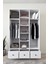 Ases ELA848 Modern 3 Kapaklı 3 Çekmeceli Raflı Askılı Gardırop Giysi Dolabı Beyaz 2