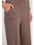 Kadın Relax Fit Rahat Kesim Modal Kumaş Yüksel Bel Geniş Paça açık Kahve Pantolon 3