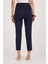 Kadın Relax Fit Rahat Kesim Yüksel Bel Dar Paça Lacivert Pantolon 7