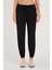 Kadın Relax Fit Rahat Kesim Modal Kumaş Beli Bağlamalı Lastikli Jogger Siyah Pantolon 1
