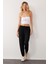 Kadın Relax Fit Rahat Kesim Modal Kumaş Beli Bağlamalı Lastikli Jogger Siyah Pantolon 2
