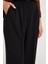 Kadın Regular Fit Klasik Kesim Yüksel Bel Geniş Paça Siyah Pantolon 3