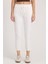 Kadın Relax Fit Rahat Kesim Yüksel Bel Dar Paça Beli Lastikli Bağcıklı beyaz Pantolon 1