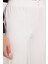 Kadın Relax Fit Rahat Kesim Yüksel Bel Düz Paça Beli Lastikli Beyaz Pantolon 3