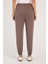 Kadın Relax Fit Rahat Kesim Modal Kumaş Beli Bağlamalı Lastikli Jogger Açık Kahve Pantolon 7