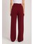 Kadın Regular Fit Klasik Kesim Yüksel Bel Geniş Paça Bordo Pantolon 7