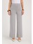 Kadın Relax Fit Rahat Kesim Modal Kumaş Yüksel Bel Geniş Paça Gri Pantolon 1