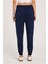 Kadın Relax Fit Rahat Kesim Modal Kumaş Beli Bağlamalı Lastikli Jogger Lacivert Pantolon 7