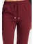 Kadın Relax Fit Rahat Kesim Yüksel Bel Dar Paça Beli Lastikli Bağcıklı bordo Pantolon 3