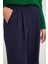 Kadın Regular Fit Klasik Kesim Yüksel Bel Geniş Paça Lacivert Pantolon 3