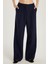 Kadın Regular Fit Pileli Ispanyol Paça lacivert Pantolon 1
