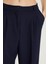 Kadın Regular Fit Pileli Ispanyol Paça lacivert Pantolon 2