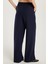 Kadın Regular Fit Pileli Ispanyol Paça lacivert Pantolon 5