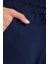 Kadın Relax Fit Rahat Kesim Modal Kumaş Beli Bağlamalı Lastikli Jogger Lacivert Pantolon 6