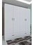 Ases ELA127 Modern 4 Kapaklı 2 Çekmeceli Geniş Gardırop Giysi Dolabı Beyaz 2