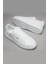Erkek Beyaz Kalın Taban Spor Ayakkabı - Günlük Rahat Sneaker Modeli 3