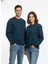 Unisex Relax Fit Rahat Kesim Pamuklu Yumusak Dokulu Içi Polarli Bisiklet Yaka Sweatshirt 2