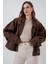 Kadın Bdart Cepli Oversized Düğmeli Trençkot Mocha Kahvesi 3