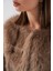 Kadın Bdart Crop Fit Suni Kürk Ceket Kunduz Kahverengisi 6
